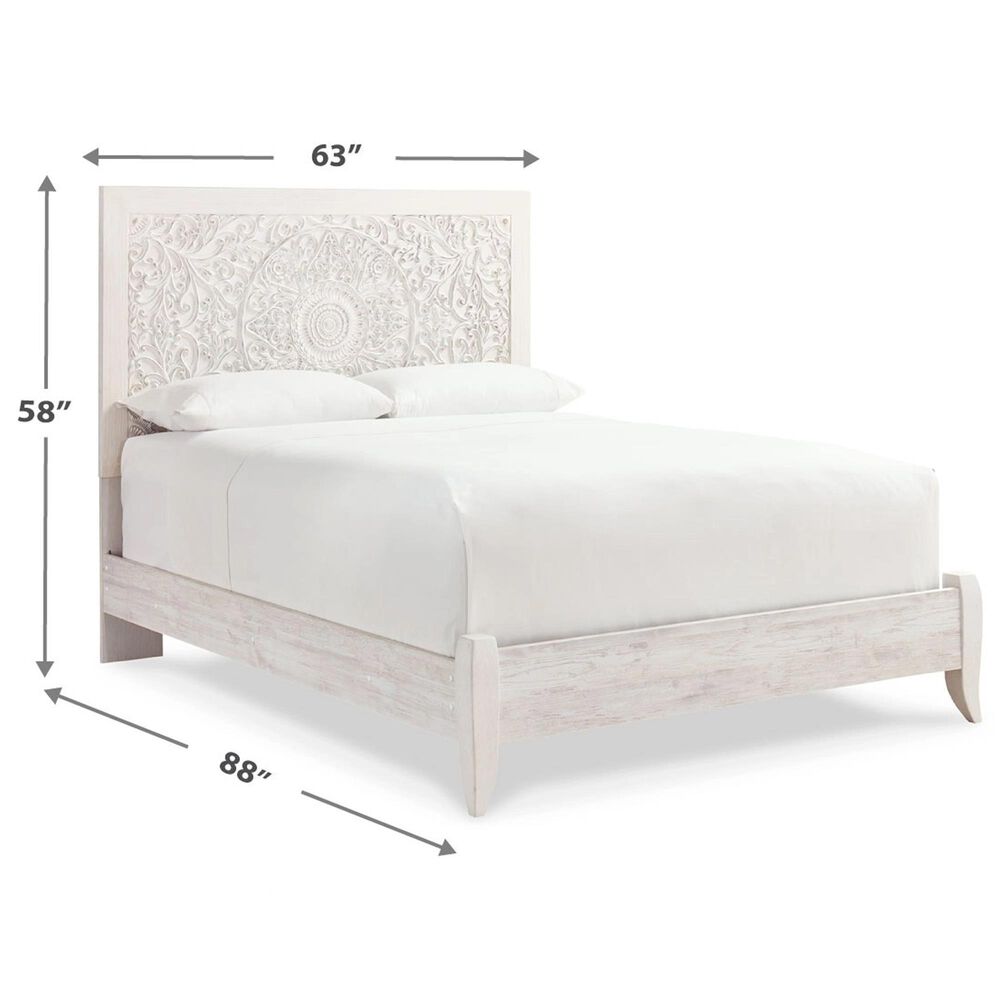 Ashley Paxberry Queen Panel Bed in Whitewash, , large