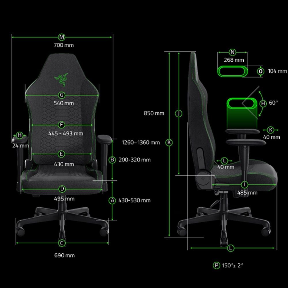 Razer Iskur V2 X Ergonomic Gaming Chair in Light Gray, , large