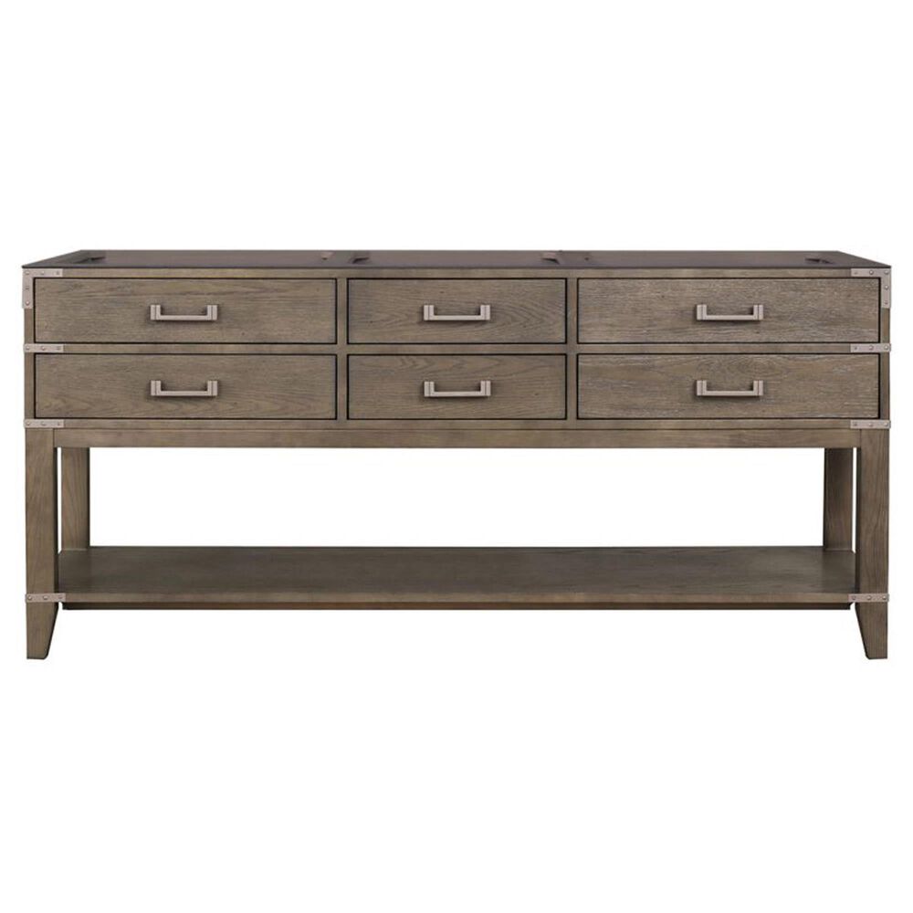 Lexora Home Norwalk 72&quot; Double Bathroom Vanity in Grey Oak with White Quartz Top and Rectangular Sinks, , large