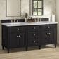 James Martin Vanities Lorelai 72" Double Vanity in Black Onyx with 3 cm Carrara White Marble Top, , large