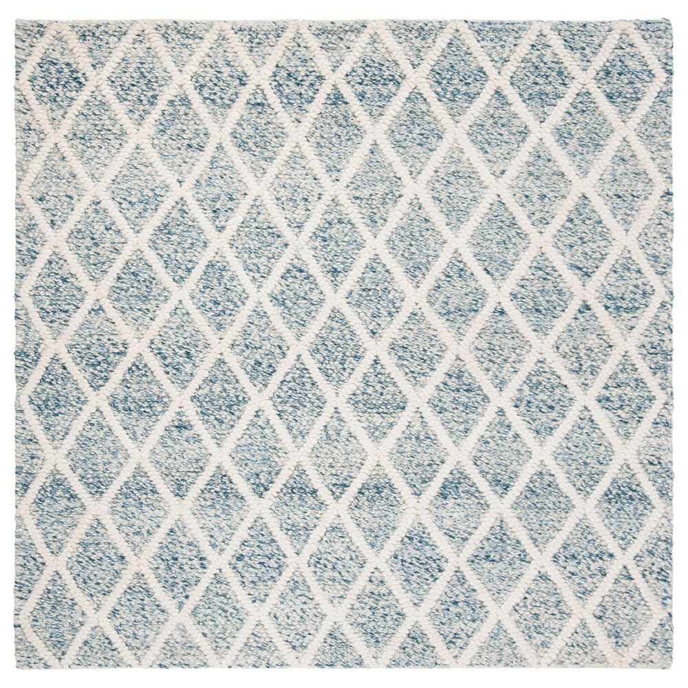 Safavieh Natura NAT711B 6" Square Ivory and Blue Area Rug, , large