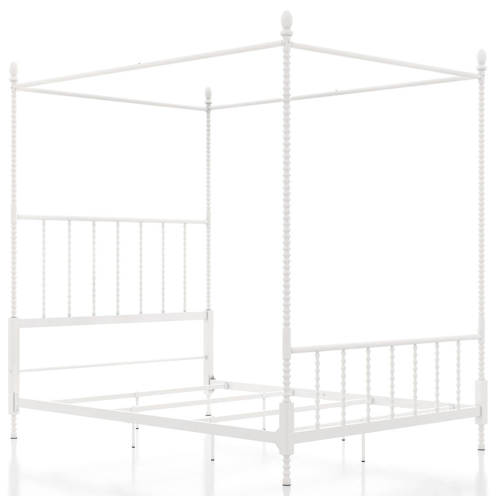 Furniture of America Elliot Queen Canopy Bed in White, , large