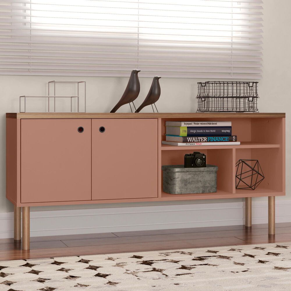 Dayton Windsor 53.54" TV Stand in Ceramic Pink/Nature, , large