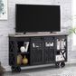 Imperial International Bar Cart in Blackened Oak and Grey Wash, , large