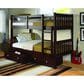 Forest Grove Twin over Twin Mission Bunk Bed with Drawers in Dark Cappuccino, , large
