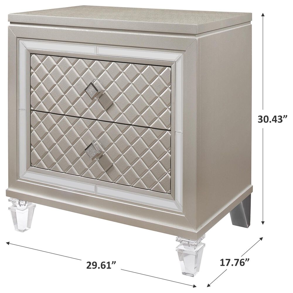 Global Furniture USA Paris Nightstand With Acrylic Legs in Champagne, , large