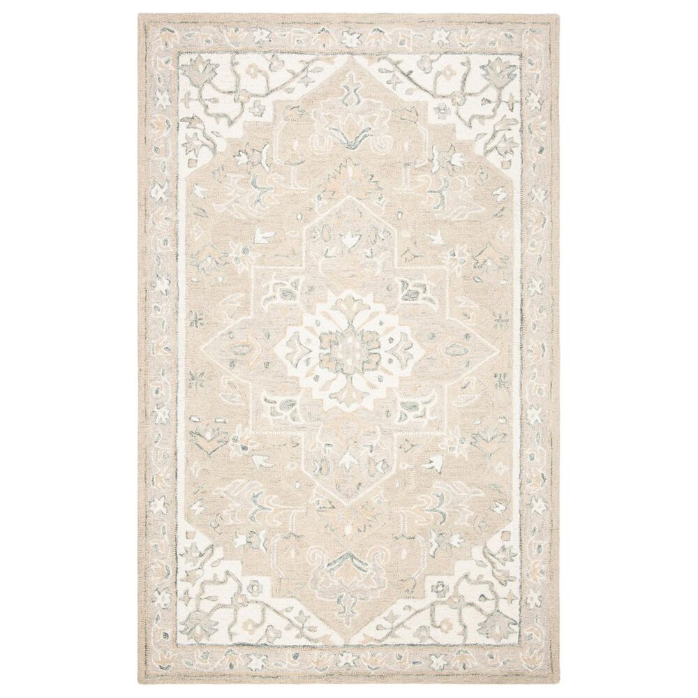 Safavieh Micro-Loop MLP505F 3" x 5" Light Grey and Ivory Area Rug, , large