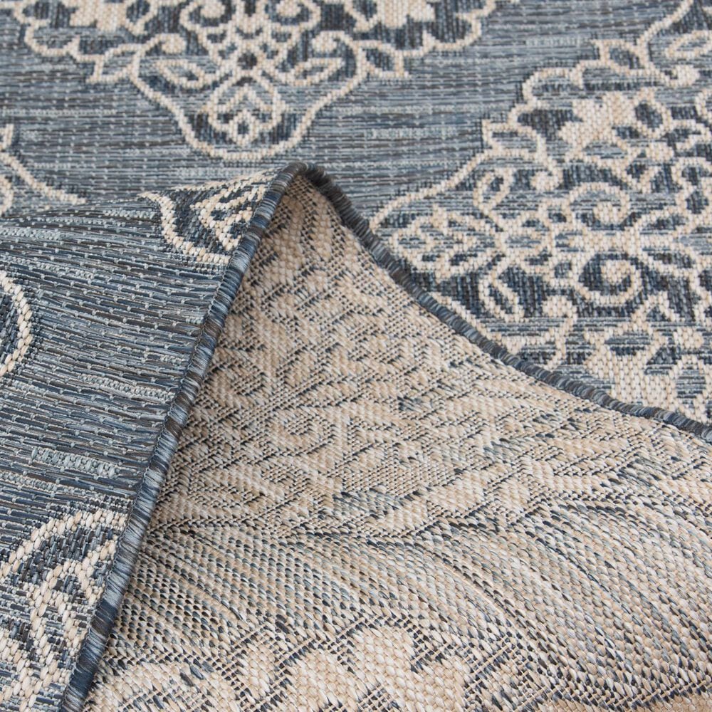 Central Oriental Melbourne Devora 7&#39;10&quot; x 9&#39;10&quot; Lagoon and Vanilla Area Rug, , large