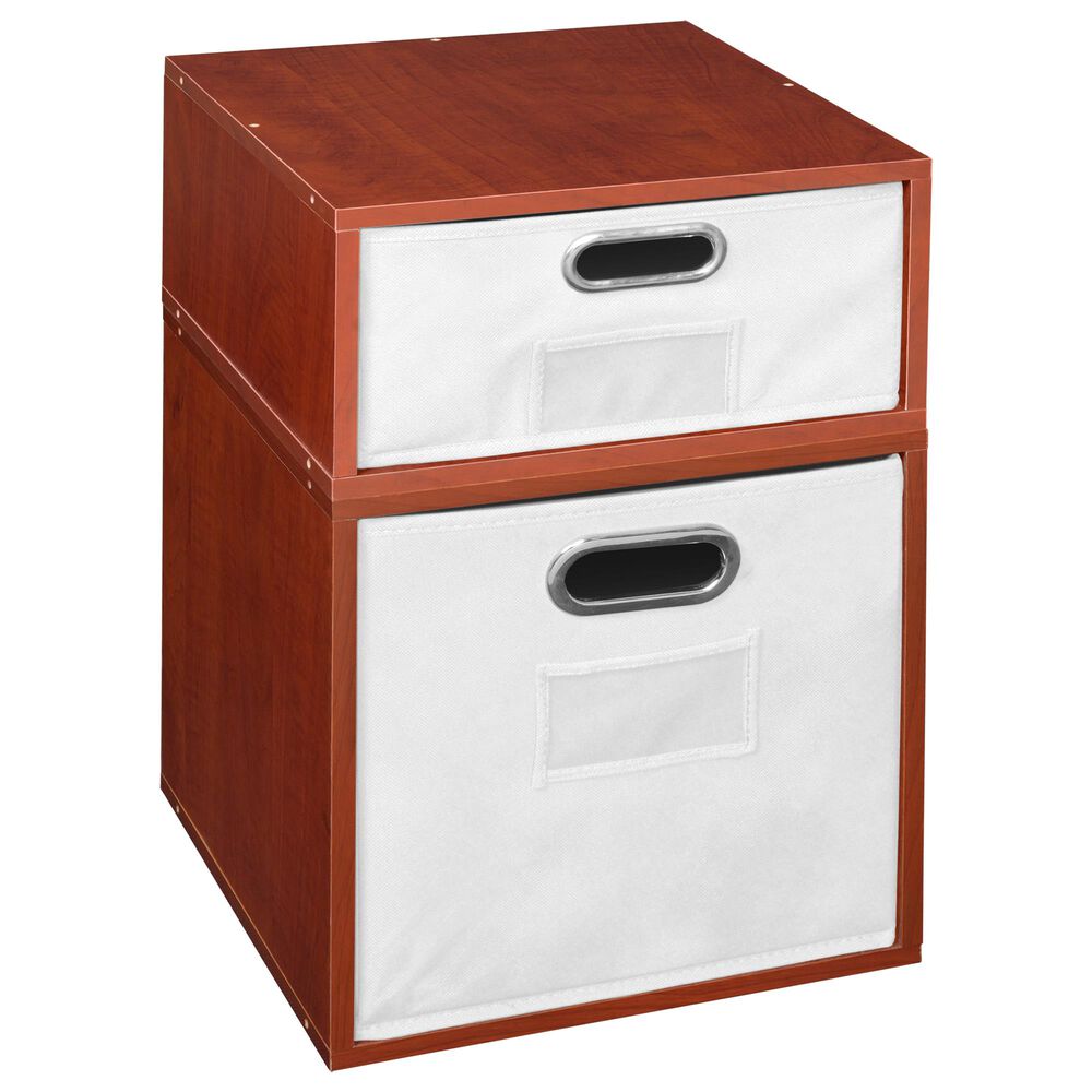 Regency Global Sourcing Niche Cubo 2-Piece Storage Set with Half Drawer in Cherry/White, , large