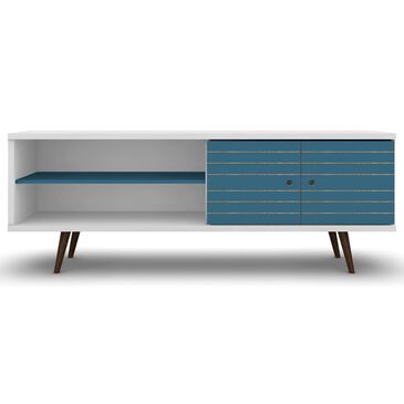 Dayton Liberty 62.99" TV Stand in White and Aqua Blue, , large