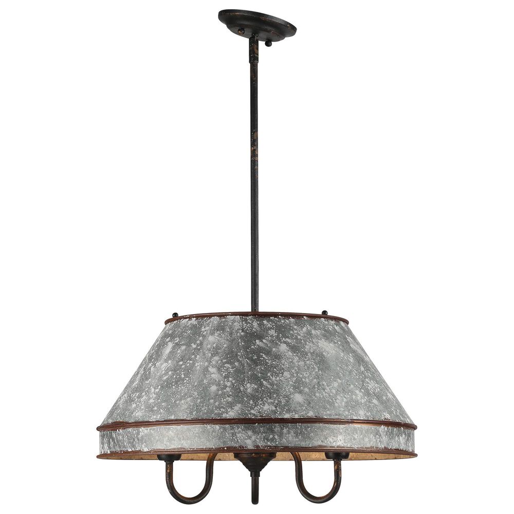Golden Lighting Jasper 3-Light Pendant in Antique Black and Weathered Gold, , large