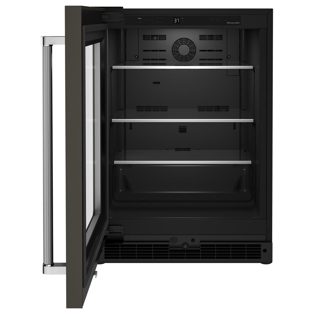 KitchenAid 24&quot; Undercounter Refrigerator with Glass Door and Shelves in Black Stainless Steel, , large