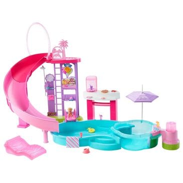 Barbie Dream Pool with Slide and Bubbling Hot Tub Playset, , large