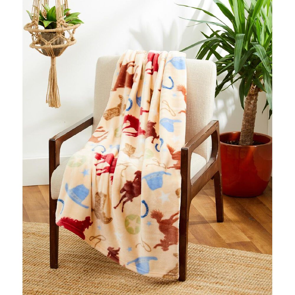 Duke Imports Western Funzone Plush Baby Blanket in Multicolor, , large