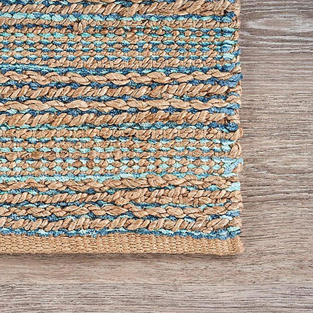 L&amp;R Resources Natural Fiber 2&#39;6&quot; x 7&#39;9&quot; Teal Runner, , large