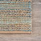 L&R Resources Natural Fiber 2"6" x 7"9" Teal Runner, , large
