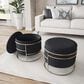 Rta Products Elegant Storage Ottoman with Gold Frame in Black, , large