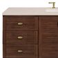 James Martin Vanities Amberly 60" Single Bathroom Vanity in Walnut with 3 cm Eternal Marfil Quartz Top and Rectangular Sink, , large