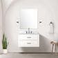 Lexora Home Castor 30" Single Bathroom Vanity in White with 2 cm White Carrara Marble Top and Rectangular Sink, , large