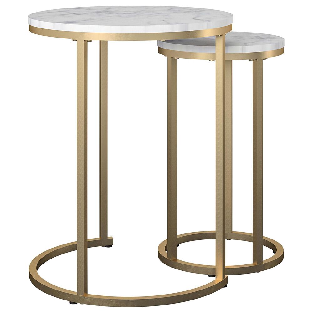 DHP Amelia Nesting Tables in White Marble, , large
