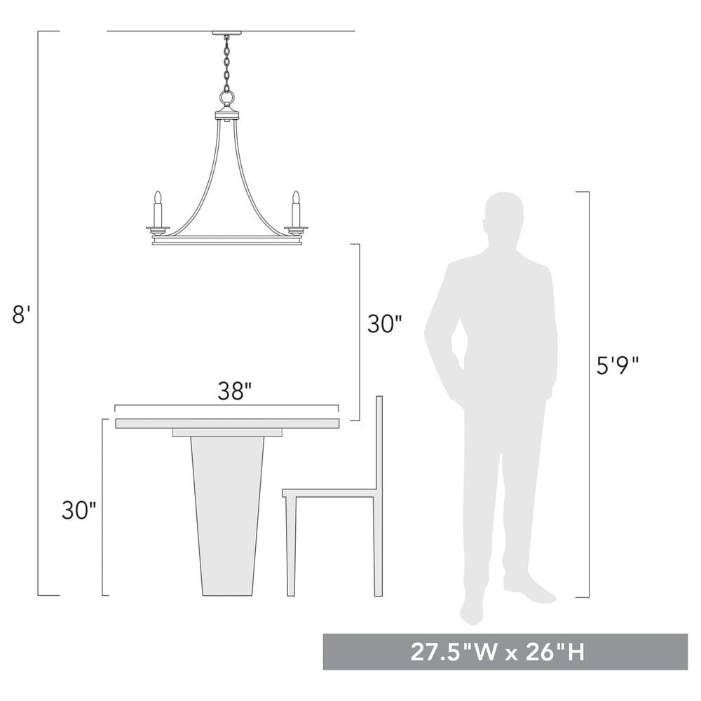 Golden Lighting Saldano 5-Light Chandelier in Matte Black, , large