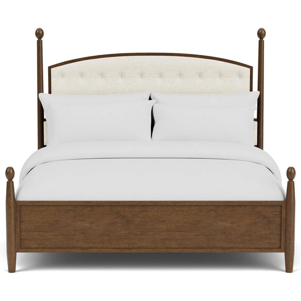 Riverside Furniture Calhoun Queen Upholstered Panel Bed in Whiskey Oak, , large