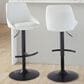LumiSource Diana Adjustable Barstool with White Faux Leather Upholstery in Black (Set of 2), , large