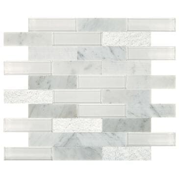 Dal-Tile SimplyStick Carrara White 12"x12" Brick Joint Mosaic Sheet, , large