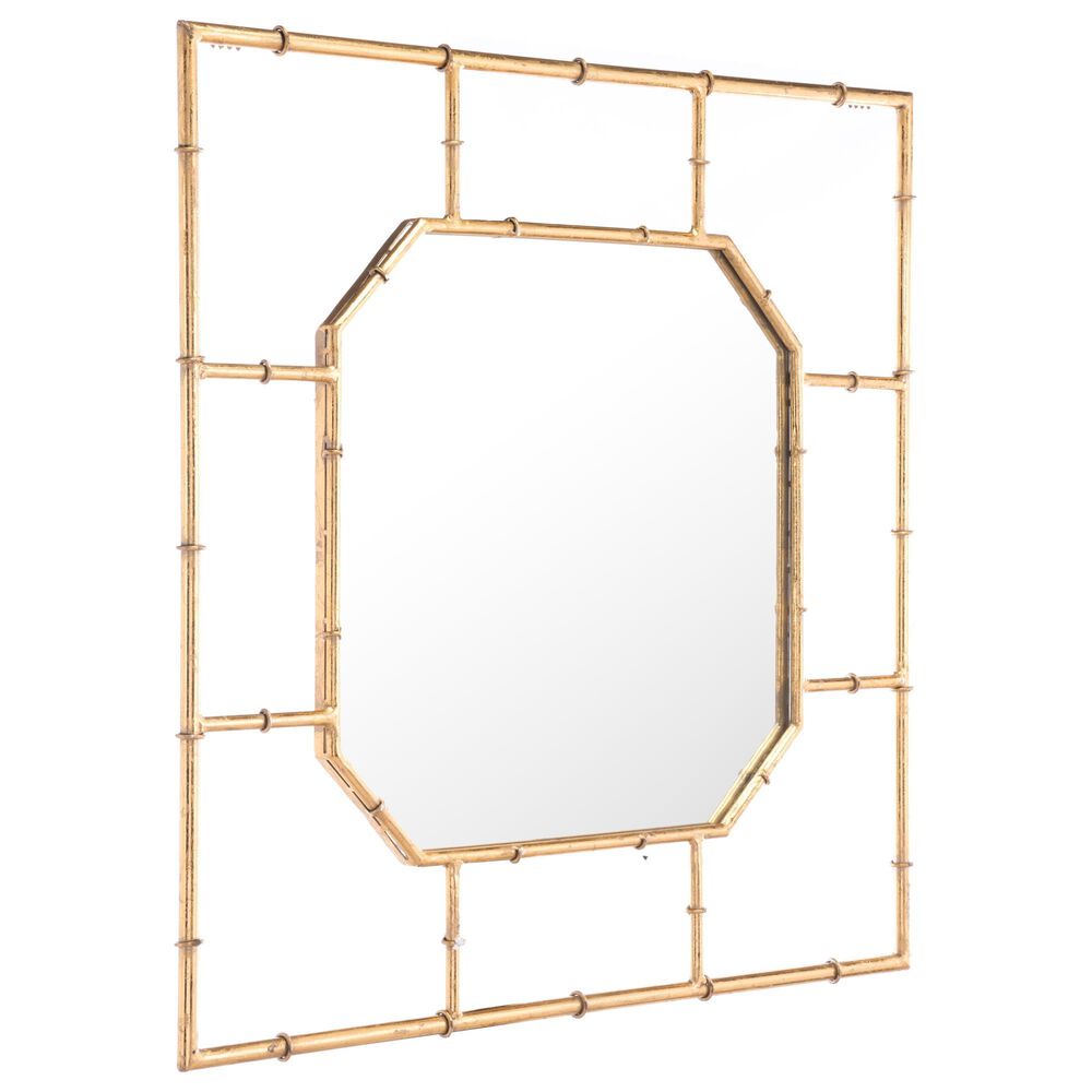 Zuo Modern Bamboo Mirror in Gold, , large