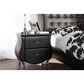 Baxton Studio Erin 2-Drawer Nightstand with Black Faux Leather Upholstery in Chrome, , large