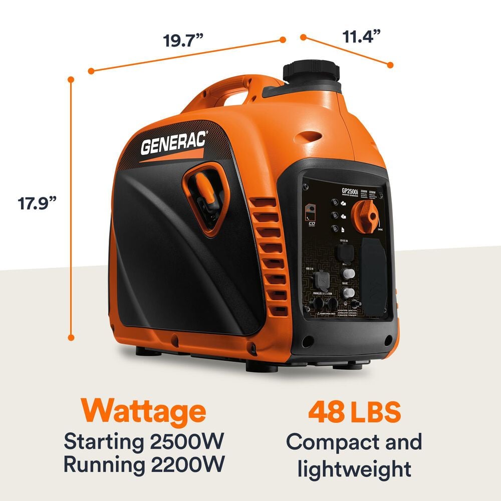 Generac GP2500i Portable Inverter Generator in Orange and Black, , large