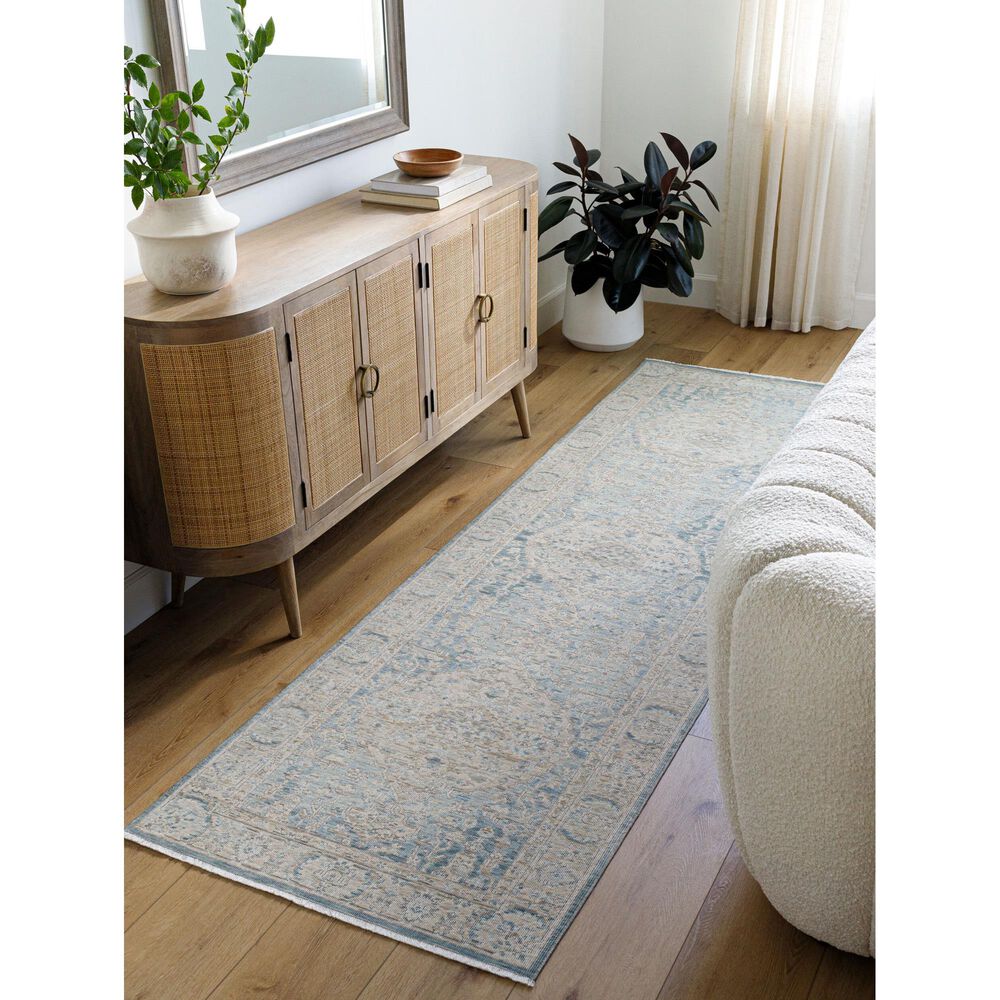 Surya Once Upon a Time Light Gray, Tan, Pale Blue, Gray, Denim and Medium Gray 2"11" x 9"10" Runner, , large