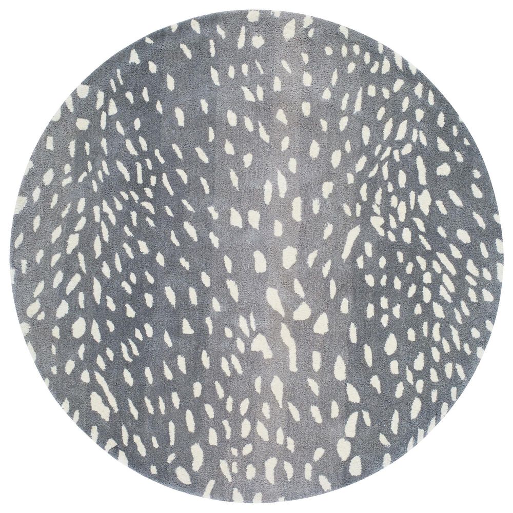 Surya Athena 4&#39; Round Gray and Cream Area Rug, , large