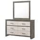 Crown Mark Rhett 6-Drawer Dresser and Mirror in Gray and White, , large