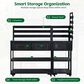 HOMLUX 62.3"" Outdoor Kitchen Island in Black, , large