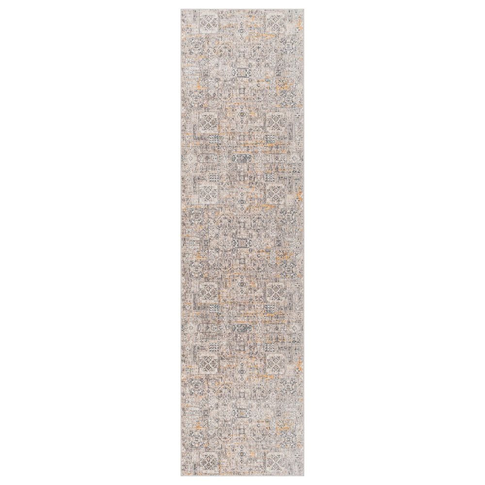 Surya Cardiff CDF-2310 Charcoal, Light Gray, Medium Gray, Camel and Blue 2"7" x 10" Runner, , large
