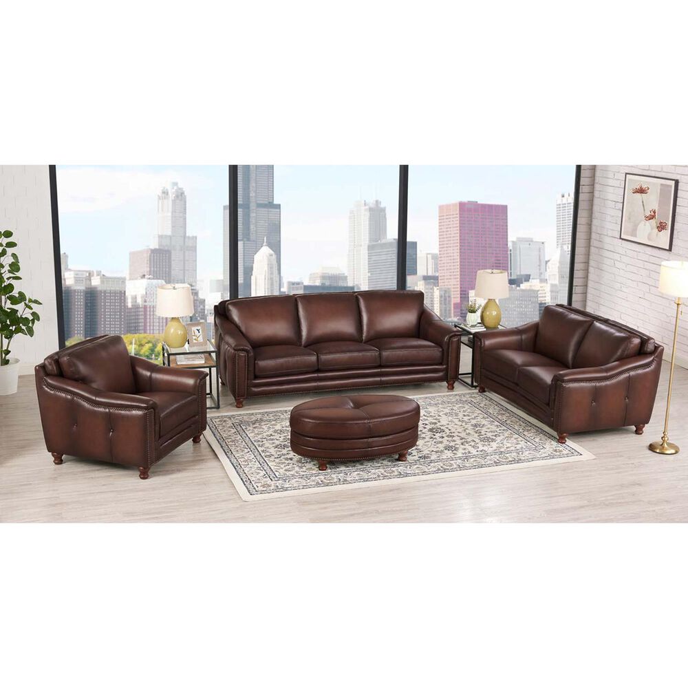 Hydeline Belfast 3-Piece Stationary Living Room Set in Caramel Brown, , large
