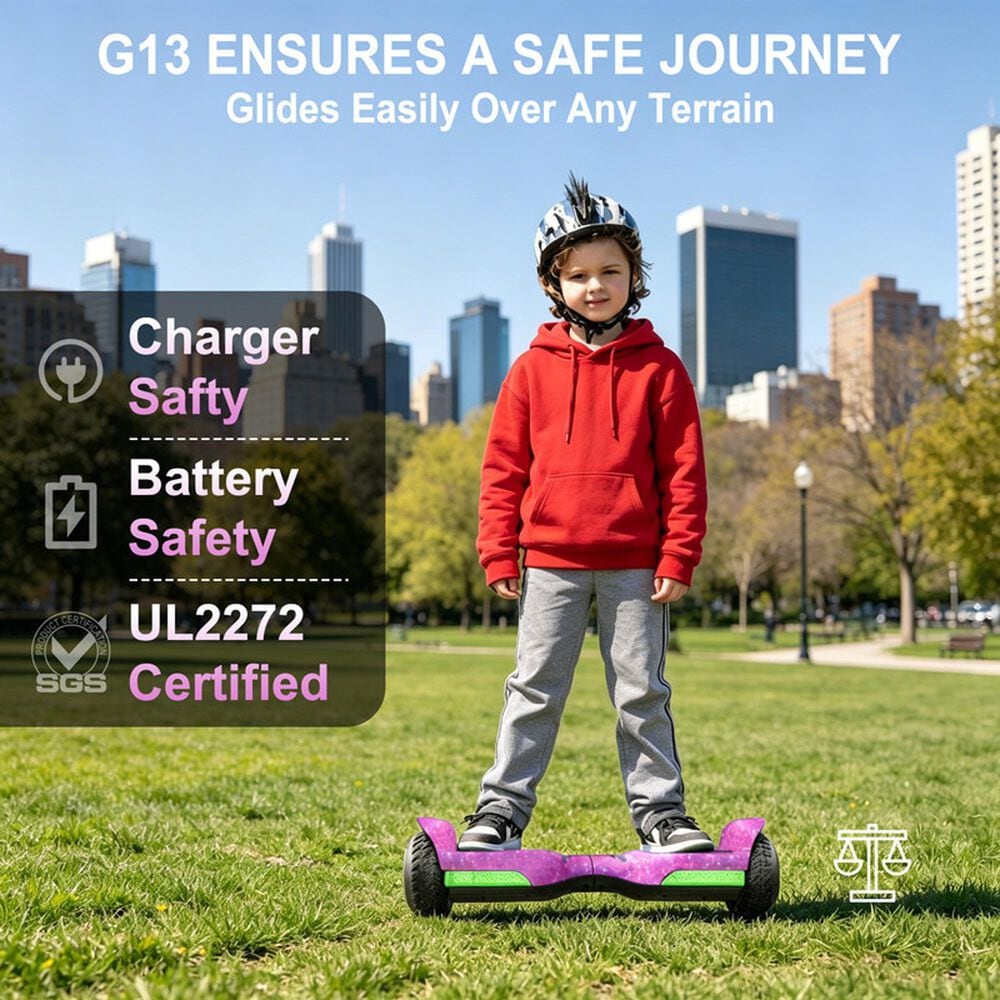 HOMLUX Off Road Self Balancing Scooter with 6.5" Tires in Galaxy Purple, , large