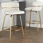 LumiSource Cinch 26" Swivel Counter Stool with Cream Upholstery in Gold (Set of 2), , large