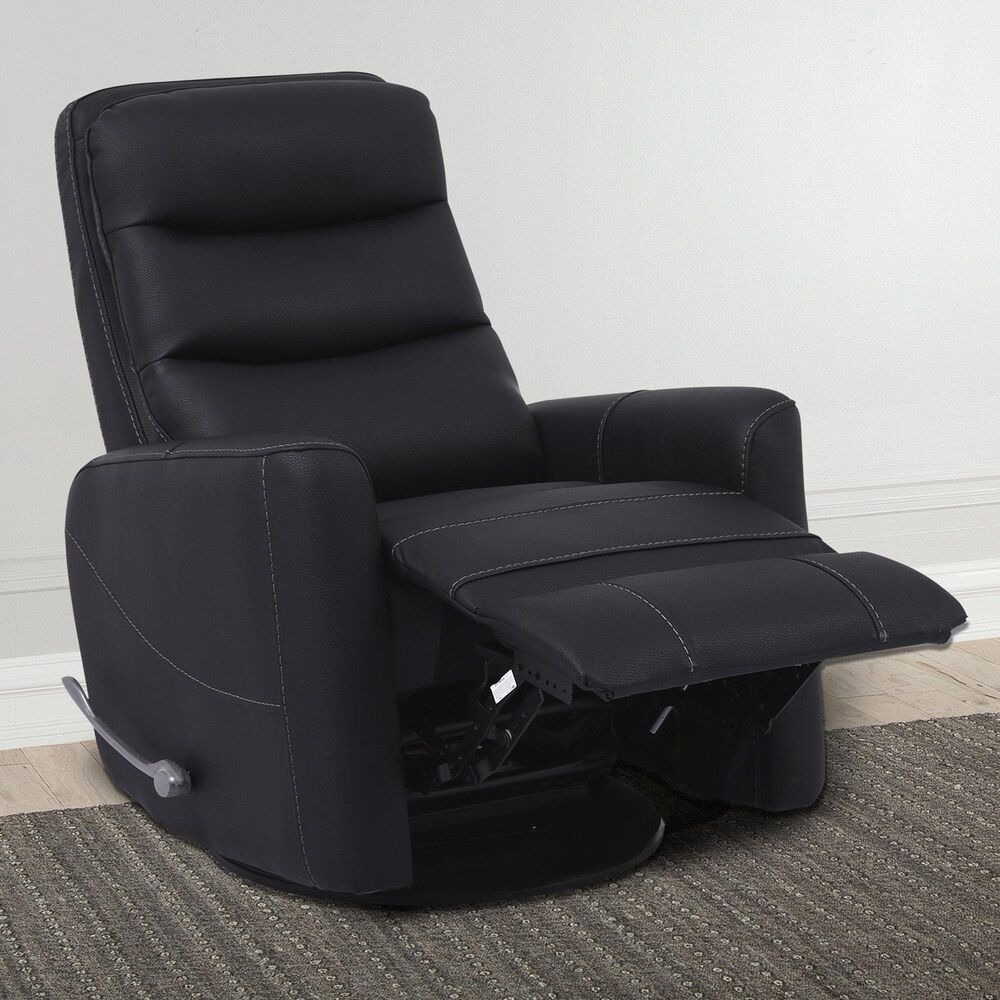 Simeon Collection Hercules Manual Swivel Glider Recliner in Black, , large