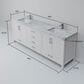 Lexora Home Jacques 80" Double Bathroom Vanity in White with 2 cm White Carrara Marble Top and Rectangular Sinks, , large