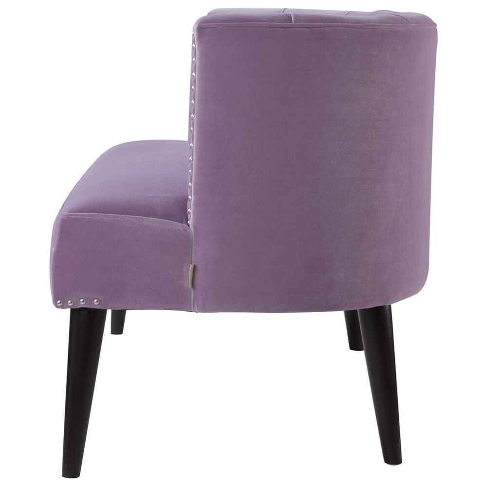 Jennifer Taylor Home Celine Tufted Settee Nailhead Accents in Lavender