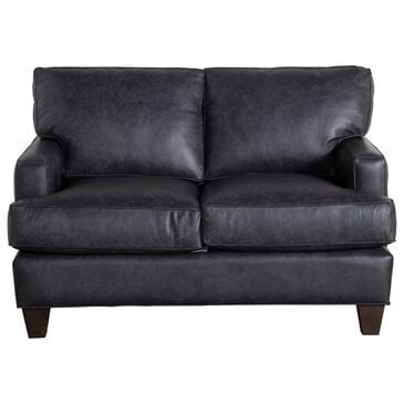 Hickorycraft Leather Loveseat in Dark Gray, , large