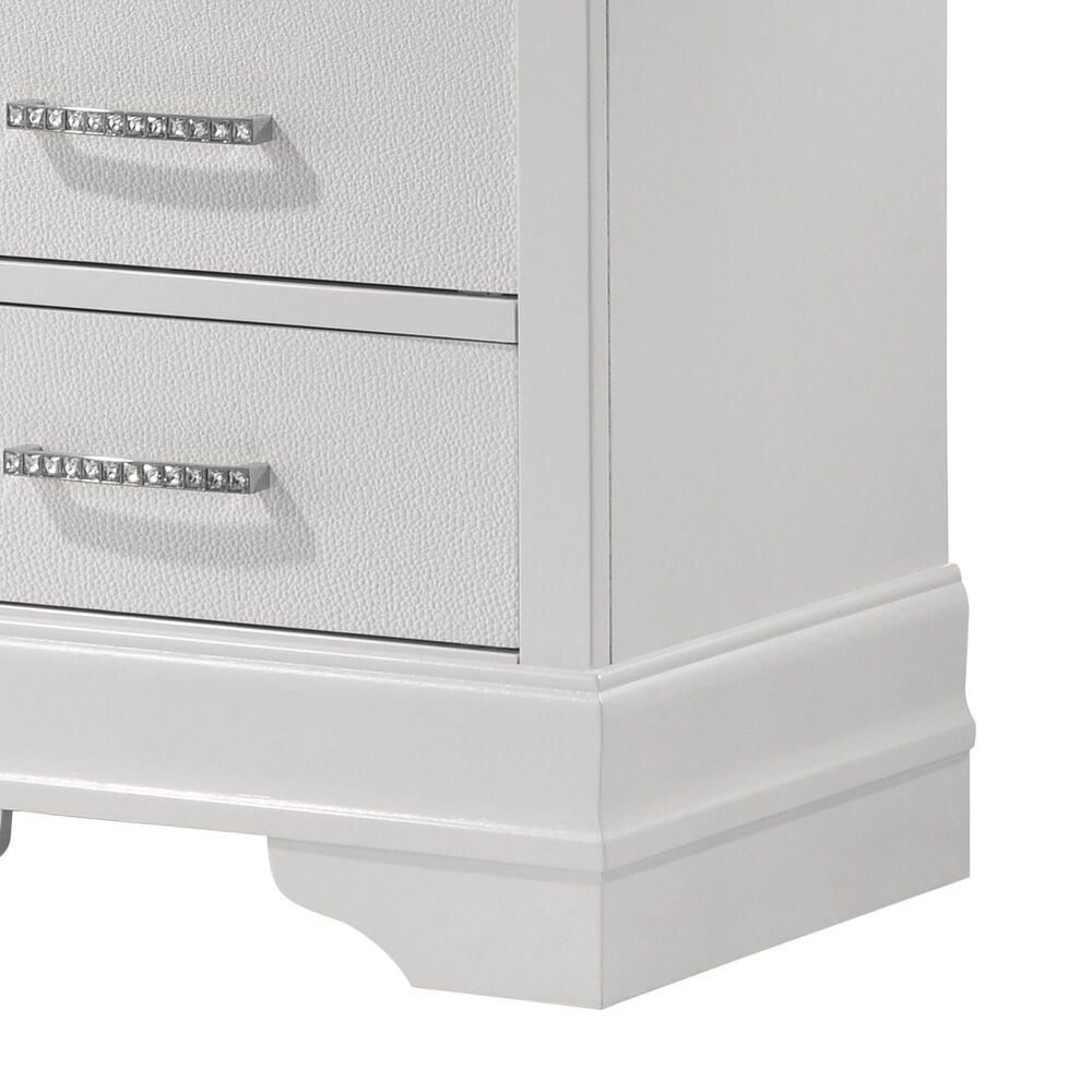 Crown Mark Amalia 2-Drawer Nightstand in White, , large