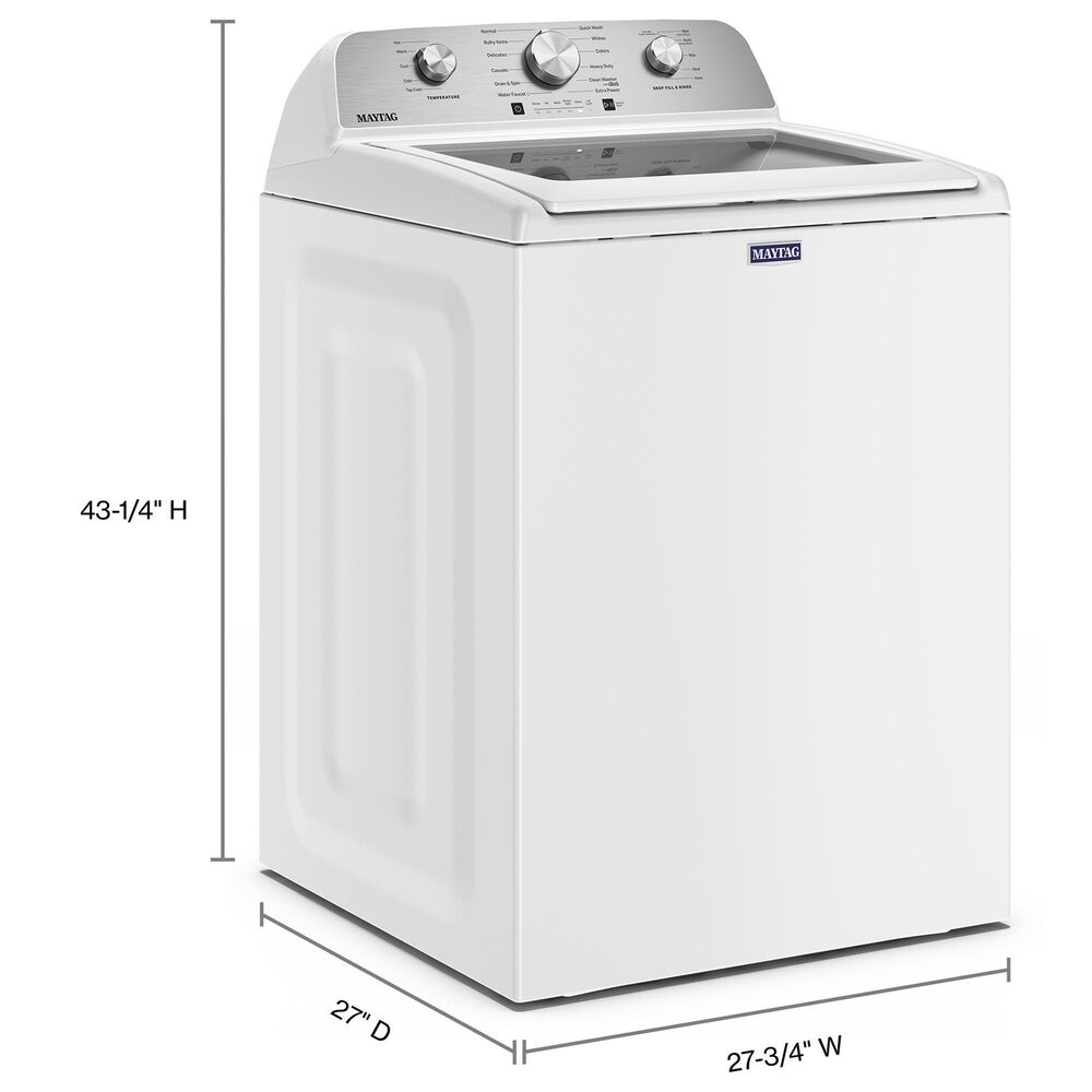 Maytag 4.7 Cu. Ft. Top Load Agitator Washer and 7.0 Cu. Ft. Top Load Electric Wrinkle Prevent Dryer in White, , large