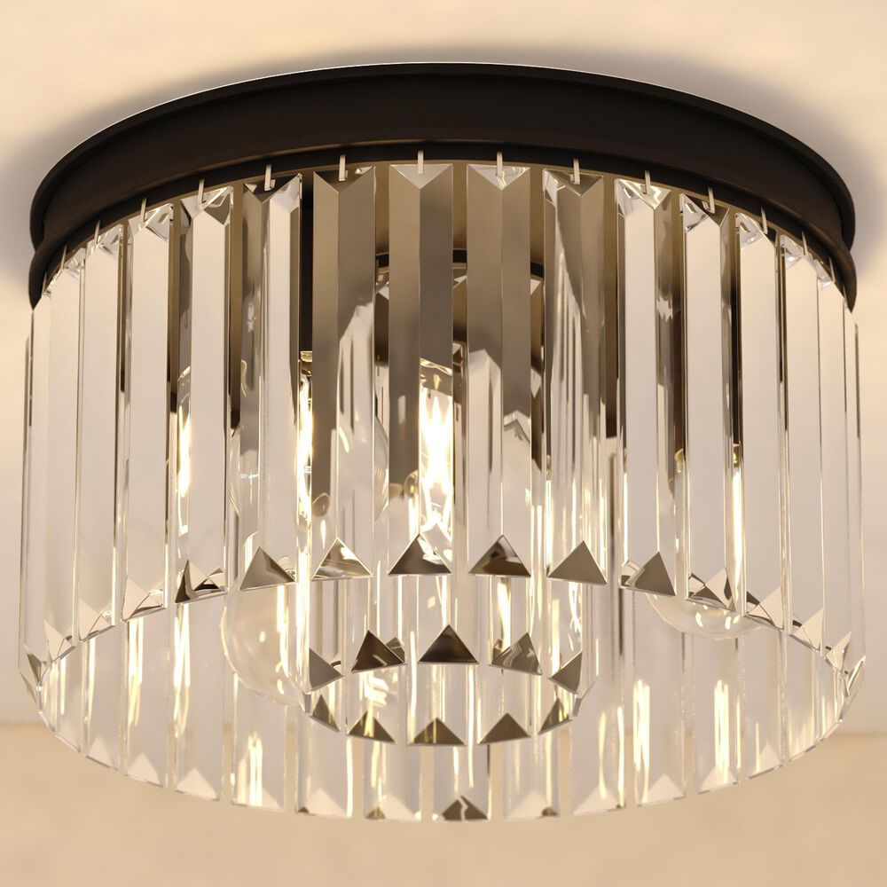 Vaxcel Allerton 3-Light Flush Mount in Matte Black, , large
