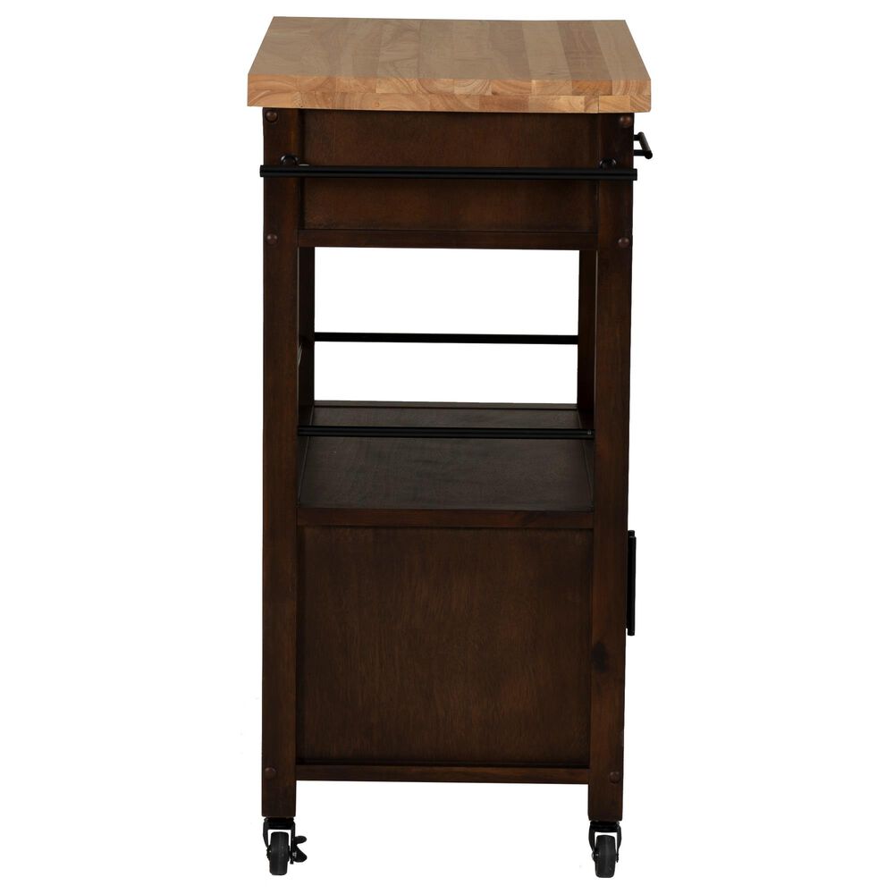 Linon Home Decor Lennix Kitchen Cart in Brown and Natural, , large