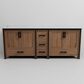 Lexora Home Ziva 84" Double Bathroom Vanity in Rustic Barnwood with 2 cm White Quartz Top and Rectangular Sinks, , large