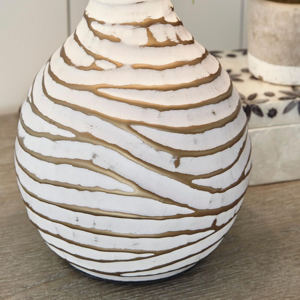 Ashley Aleela Table Lamp in White and Gold, , large