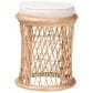 bali & pari Junius Ottoman Footstool with Natural Rattan in White, , large